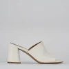 Ciabatte tacco 7cm pelle bianco
