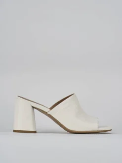 Ciabatte tacco 7cm pelle bianco