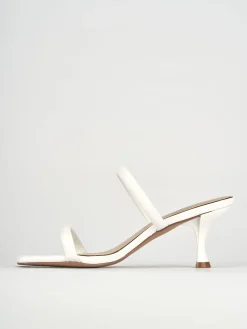 Ciabatte tacco 5cm pelle bianco