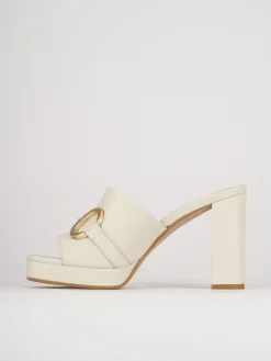 Ciabatte tacco 9cm pelle bianco