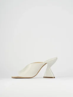 Ciabatte tacco 10cm pelle bianco