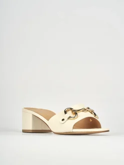 Ciabatte tacco 5cm pelle bianco