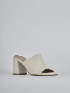 Ciabatte tacco 7cm pelle bianco