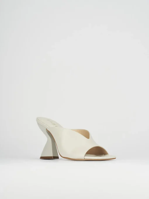 Ciabatte tacco 10cm pelle bianco