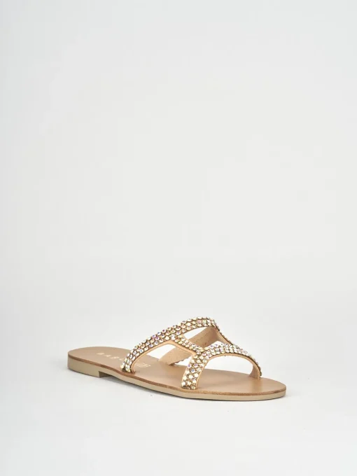 Ciabatte tacco 1cm pelle beige