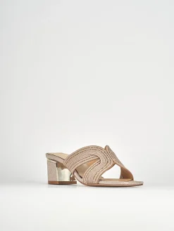 Ciabatte tacco 5cm pelle bronzo