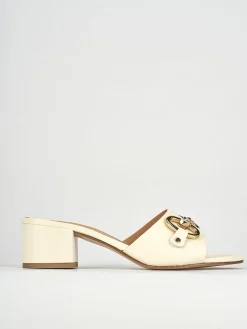 Ciabatte tacco 5cm pelle bianco