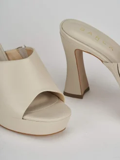 Ciabatte tacco 11cm pelle beige