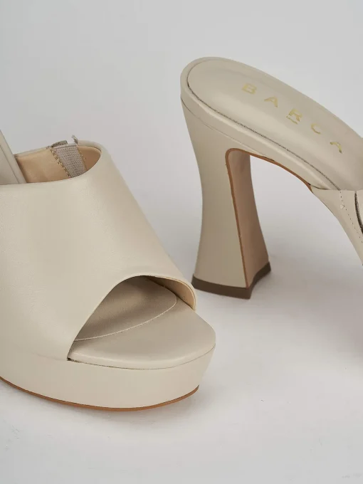 Ciabatte tacco 11cm pelle beige