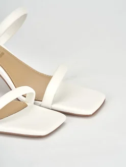 Ciabatte tacco 5cm pelle bianco