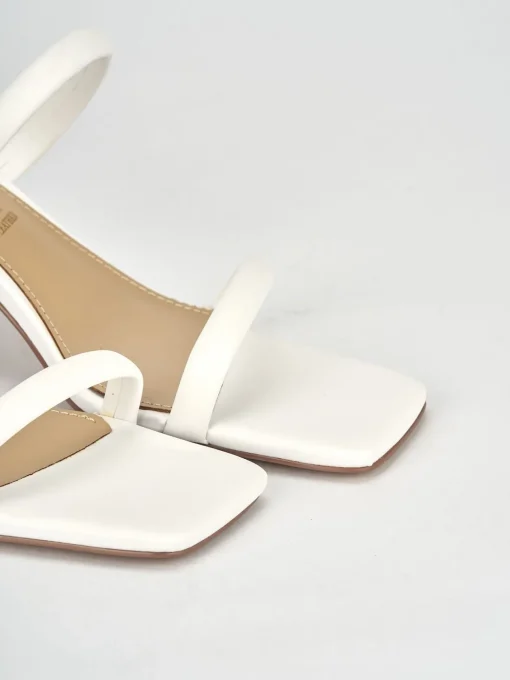 Ciabatte tacco 5cm pelle bianco