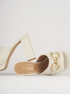 Ciabatte tacco 9cm pelle bianco