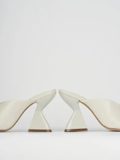 Ciabatte tacco 10cm pelle bianco