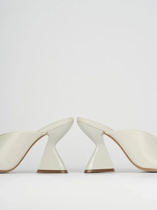 Ciabatte tacco 10cm pelle bianco