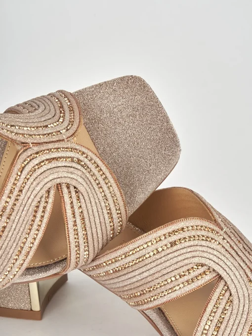 Ciabatte tacco 5cm pelle bronzo