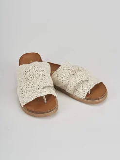 Ciabatte tacco 1cm pelle bianco