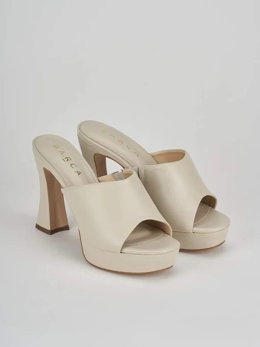 Ciabatte tacco 11cm pelle beige