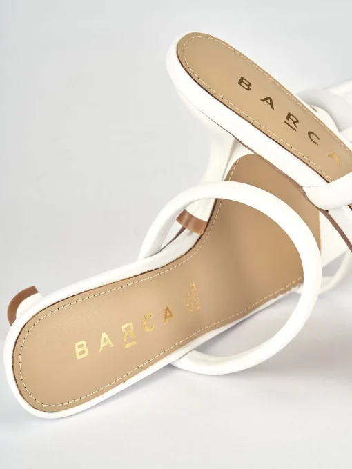 Ciabatte tacco 5cm pelle bianco