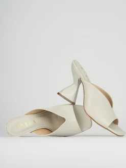 Ciabatte tacco 10cm pelle bianco