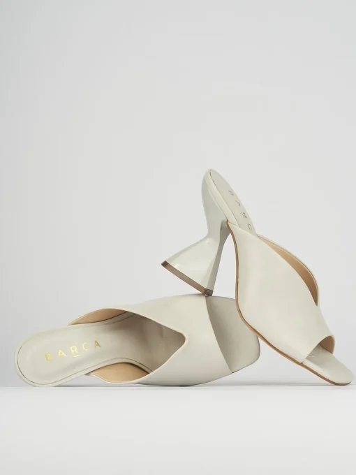 Ciabatte tacco 10cm pelle bianco