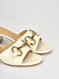 Ciabatte tacco 5cm pelle bianco