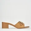 Ciabatte tacco 5cm pelle marrone