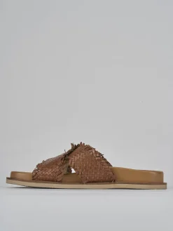 Ciabatte tacco 1cm pelle marrone