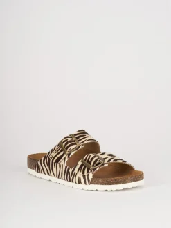 Ciabatte tacco 1cm pelle multicolor