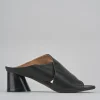 Ciabatte tacco 5cm pelle nero