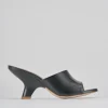 Ciabatte tacco 8cm pelle nero