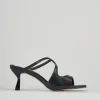 Ciabatte tacco 6cm pelle nero