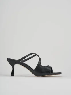 Ciabatte tacco 6cm pelle nero