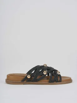 Ciabatte tacco 1cm pelle nero