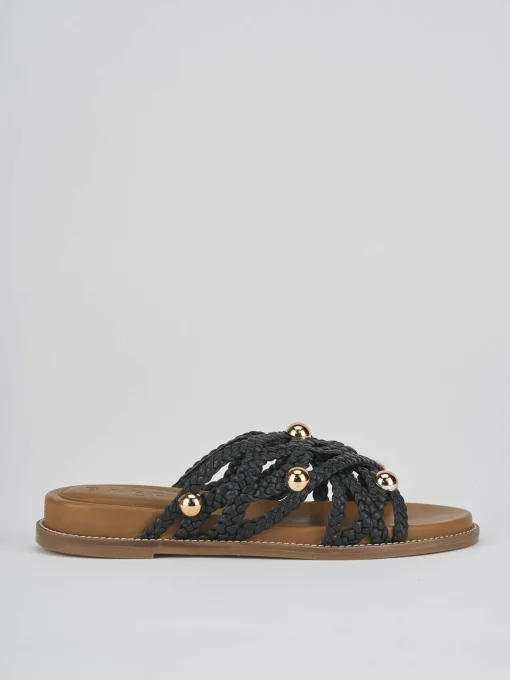 Ciabatte tacco 1cm pelle nero