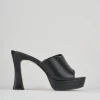 Ciabatte tacco 11cm pelle nero