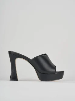 Ciabatte tacco 11cm pelle nero