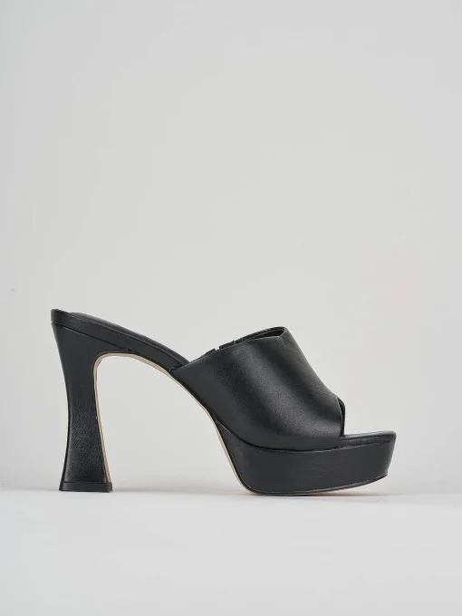 Ciabatte tacco 11cm pelle nero