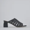 Ciabatte tacco 5cm pelle nero