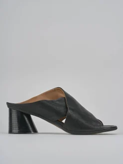 Ciabatte tacco 5cm pelle nero