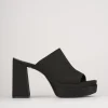 Ciabatte tacco 10cm pelle nero
