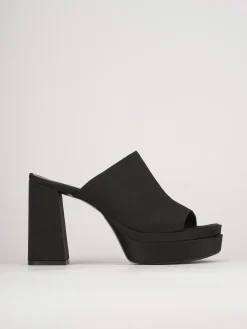 Ciabatte tacco 10cm pelle nero