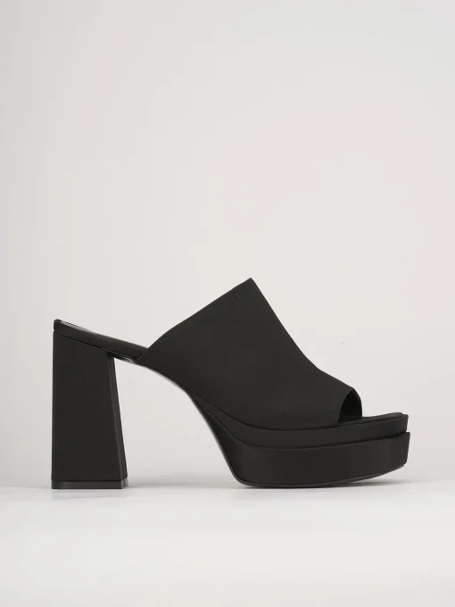 Ciabatte tacco 10cm pelle nero