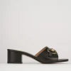 Ciabatte tacco 5cm pelle nero