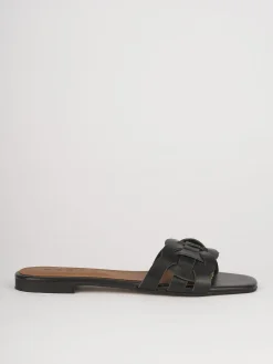 Ciabatte tacco 1cm pelle nero