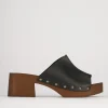 Ciabatte tacco 5cm pelle nero