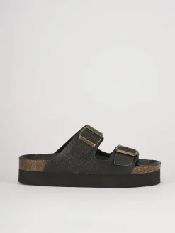 Ciabatte tacco 2cm pelle nero