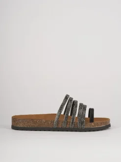 Ciabatte tacco 1cm pelle nero