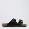 Ciabatte tacco 1cm pelle nero