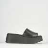 Ciabatte tacco 4cm pelle nero