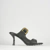 Ciabatte tacco 9cm pelle nero